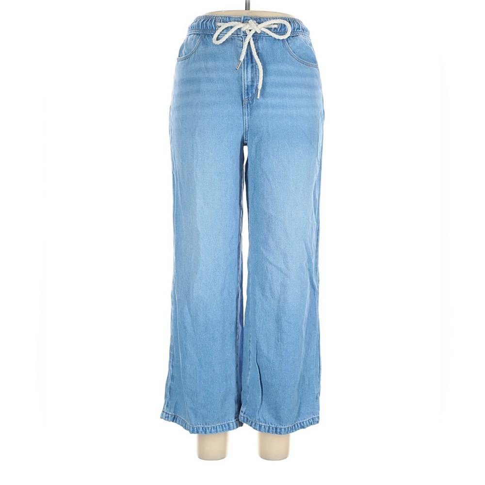 LOFT - Wide Leg Palazzo Jeans, High Waisted with Tie